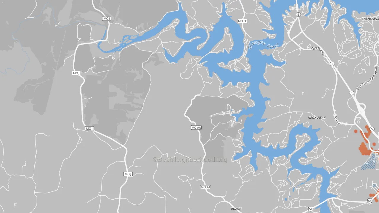 Bike Grade map of 65787, MO