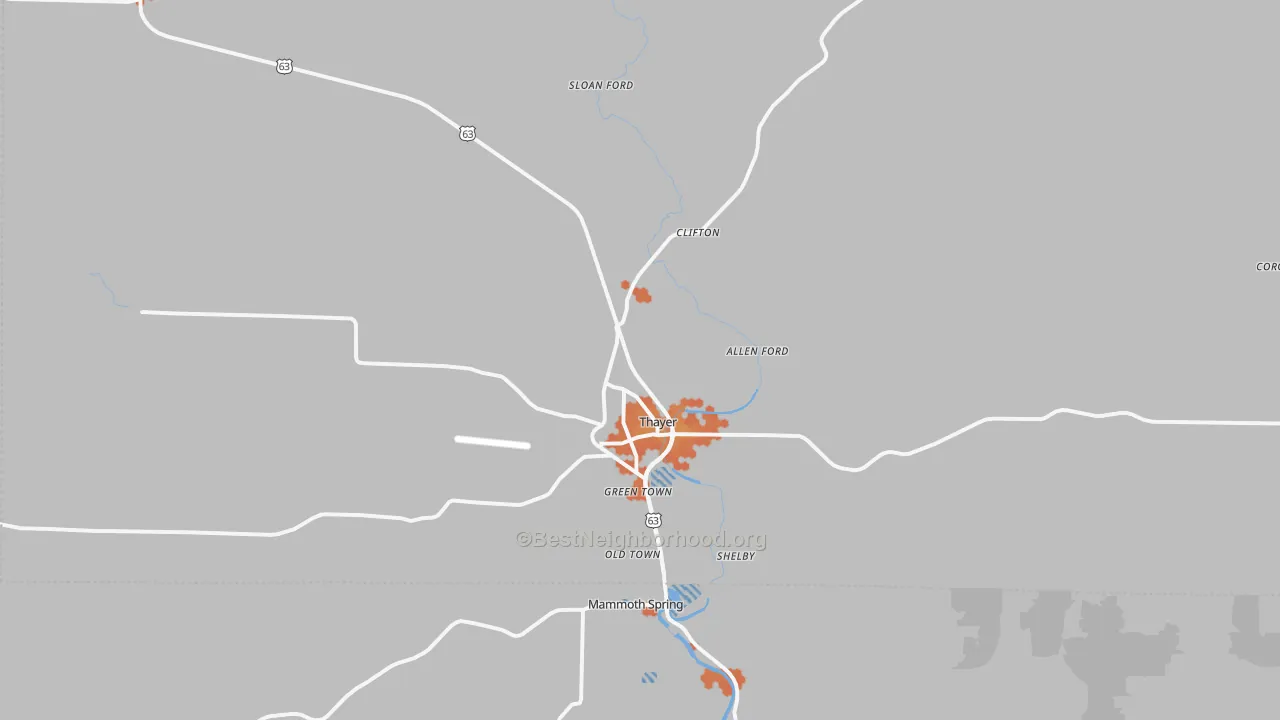 Bike Grade map of 65791, MO