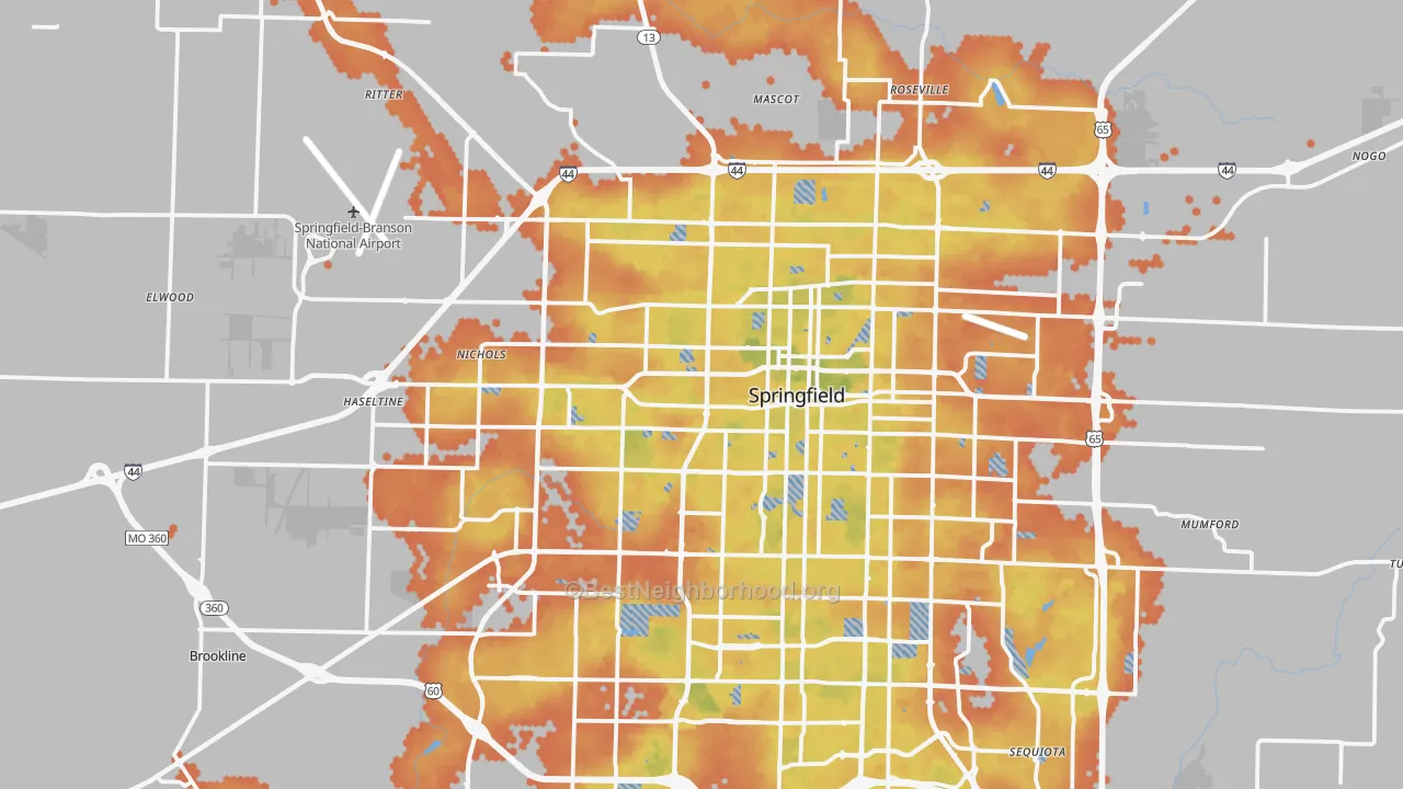 Bike Grade map of 65802, MO