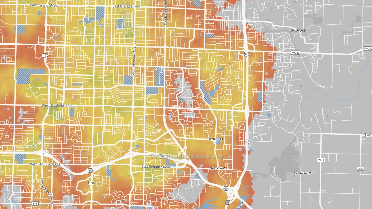 Bike Grade map of 65804, MO
