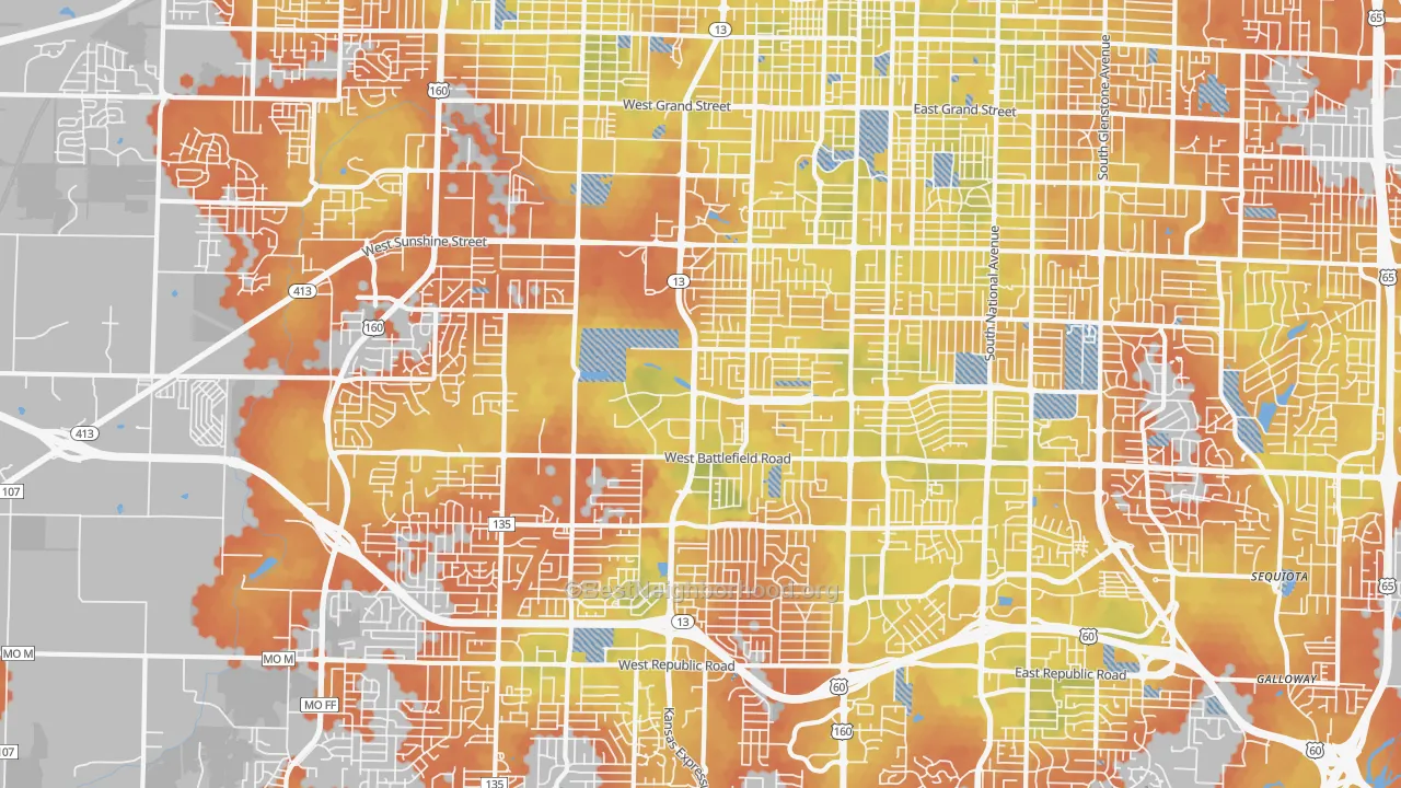 Bike Grade map of 65807, MO