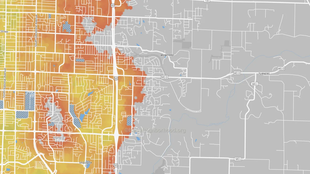 Bike Grade map of 65809, MO
