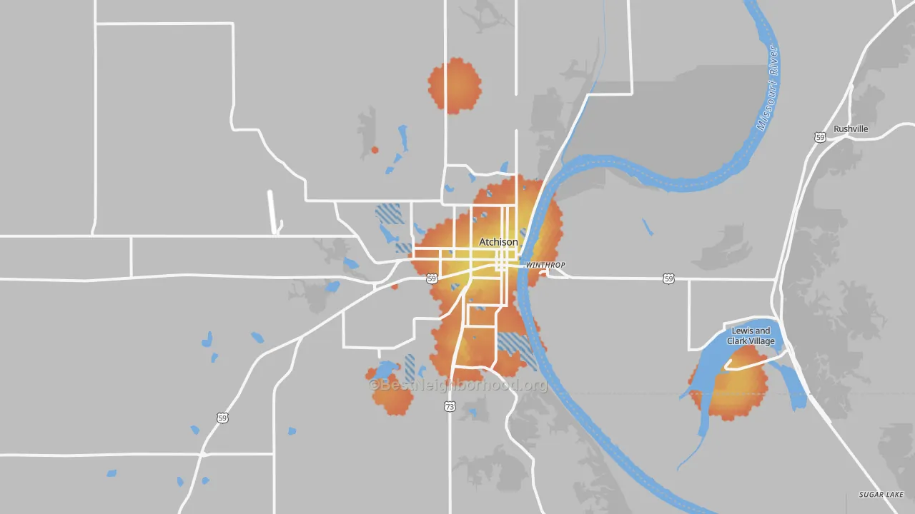 Bike Grade map of 66002, KS