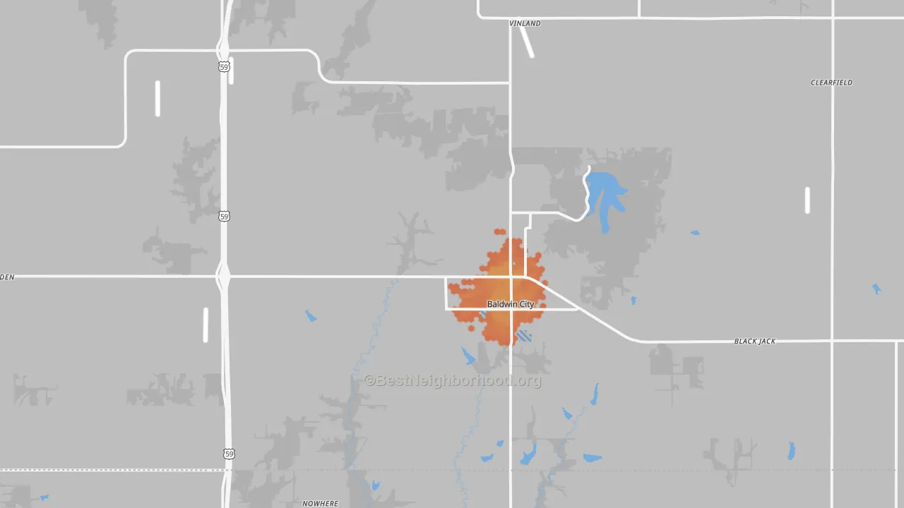 Bike Grade map of 66006, KS