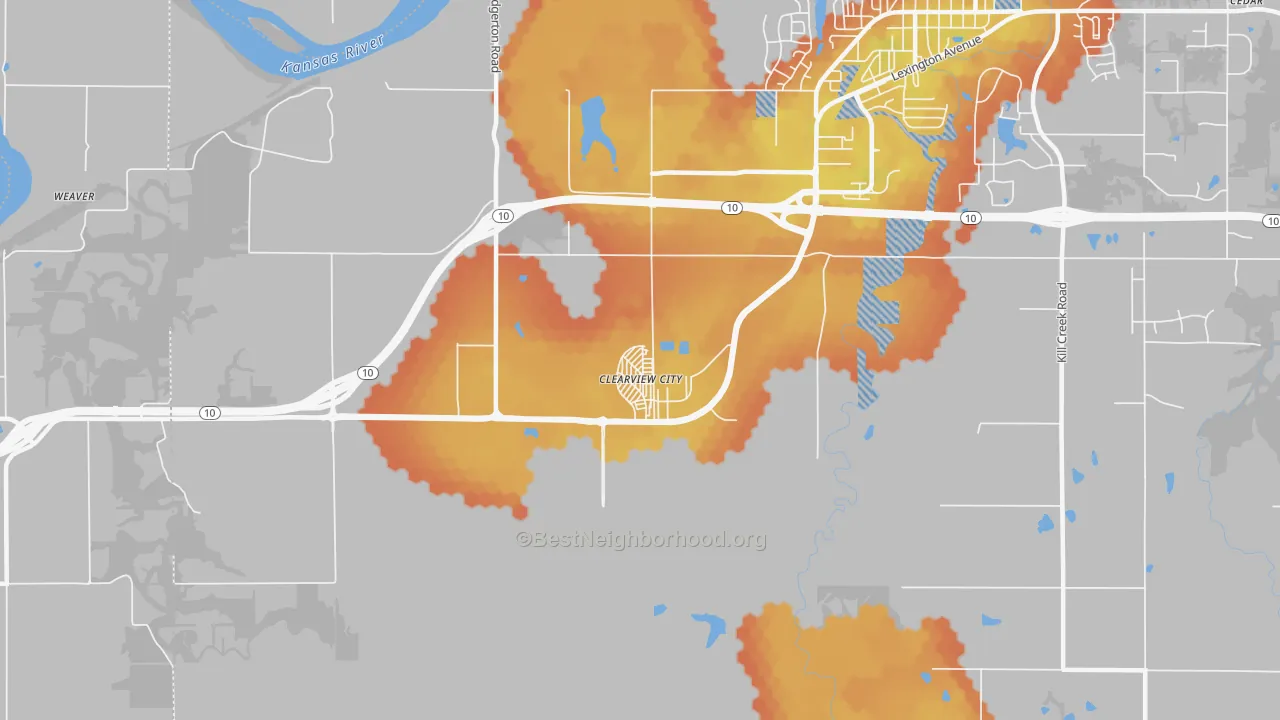 Bike Grade map of 66019, KS