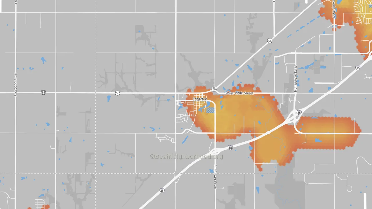 Bike Grade map of 66021, KS