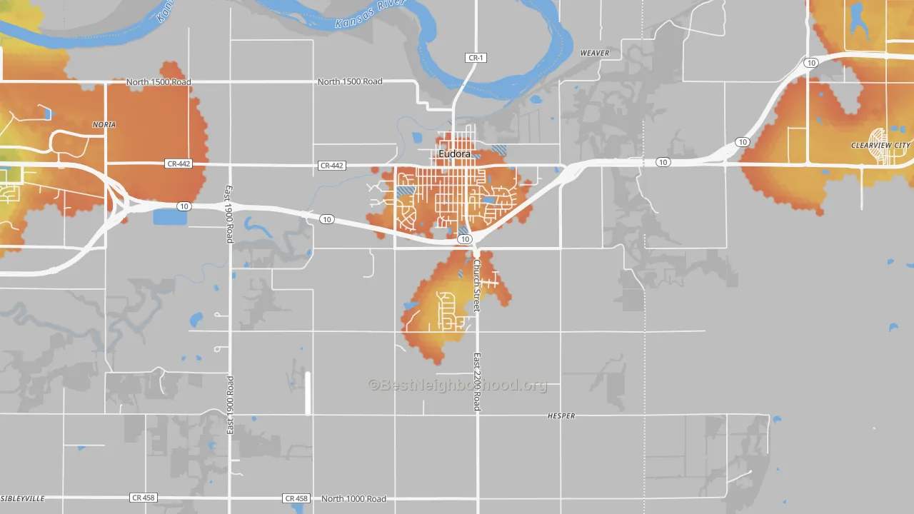 Bike Grade map of 66025, KS