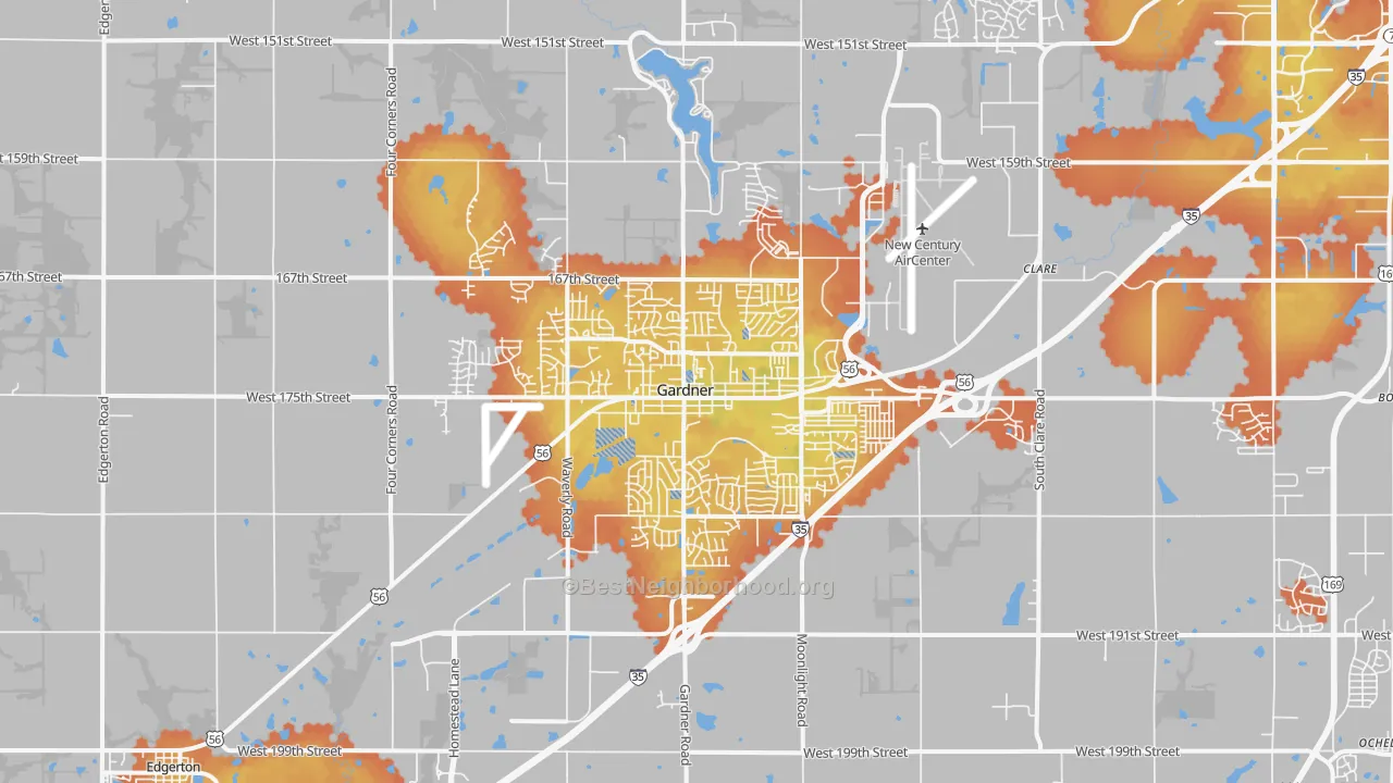 Bike Grade map of 66030, KS
