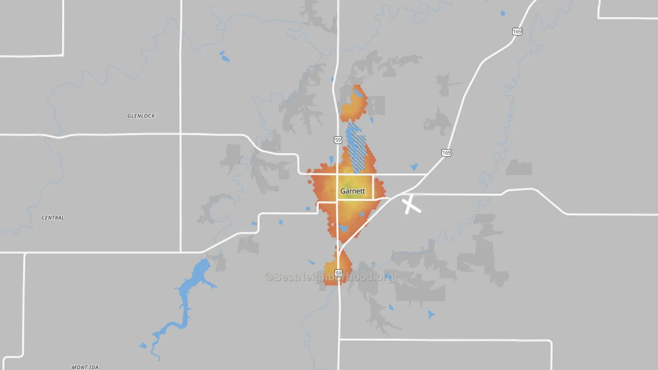Bike Grade map of 66032, KS