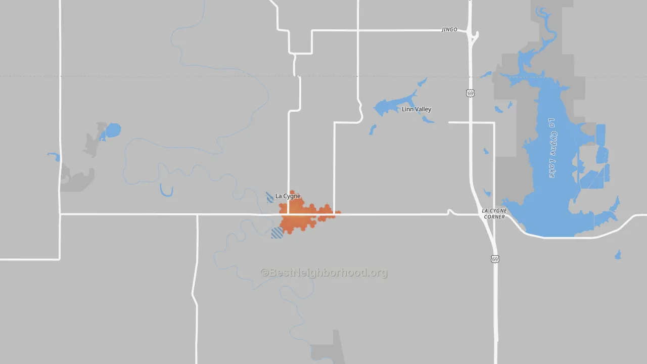 Bike Grade map of 66040, KS