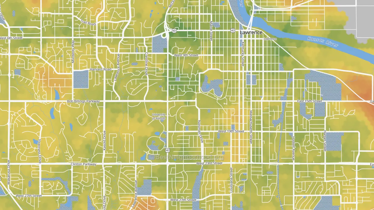 Bike Grade map of 66045, KS