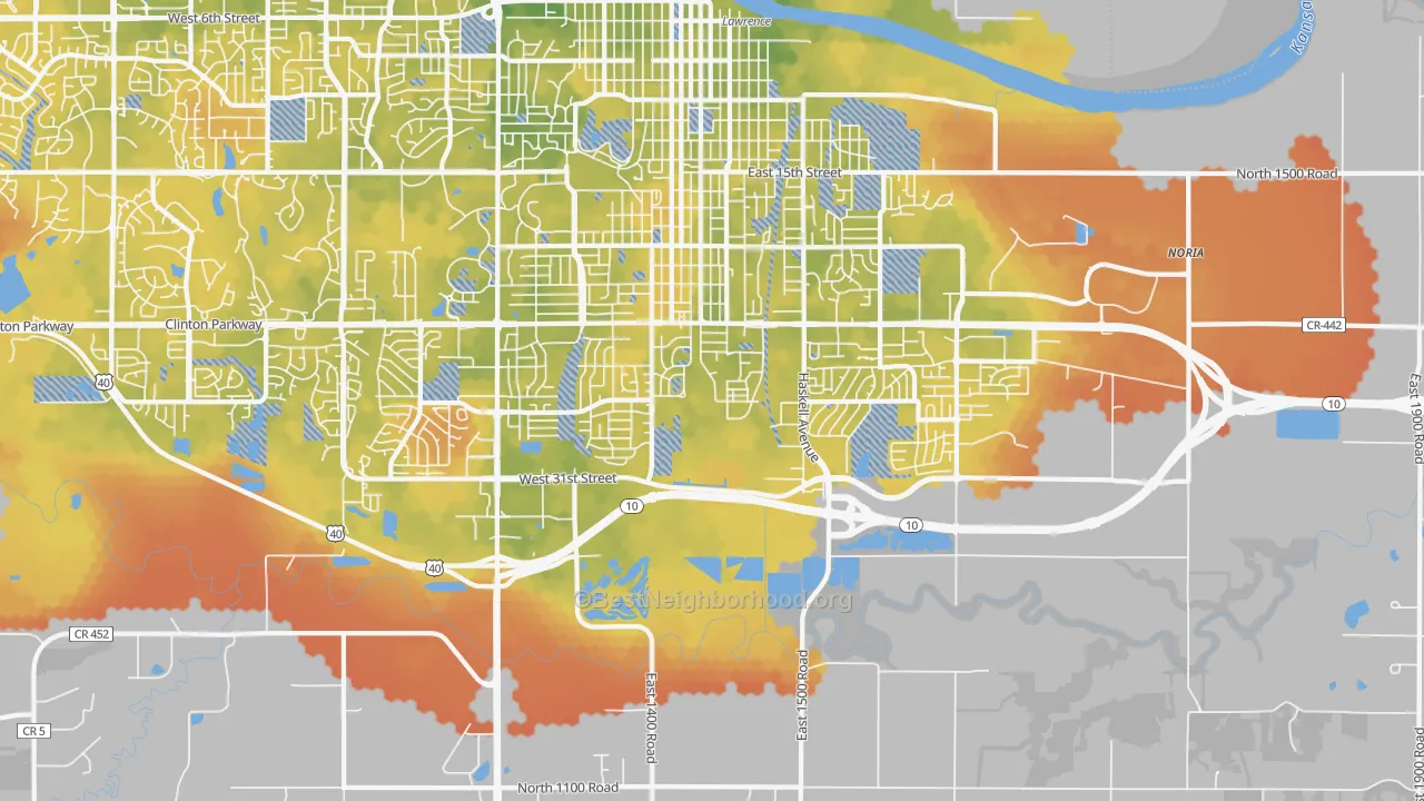 Bike Grade map of 66046, KS
