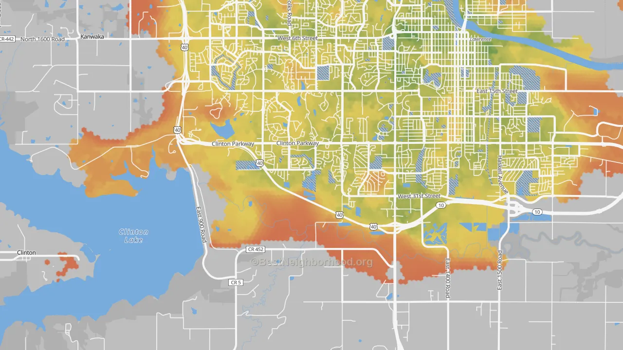 Bike Grade map of 66047, KS