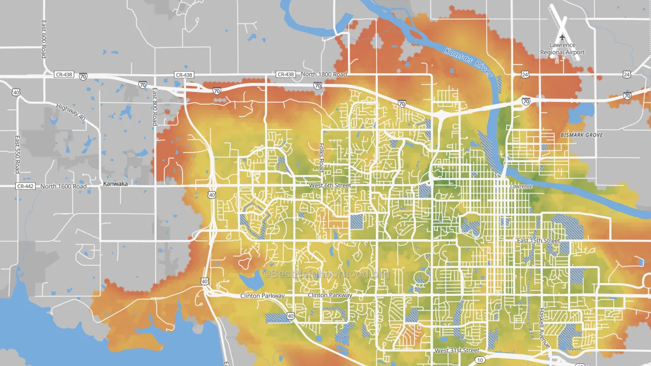 Bike Grade map of 66049, KS