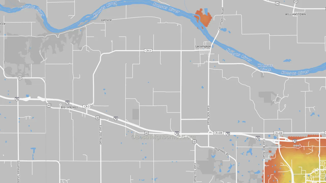 Bike Grade map of 66050, KS