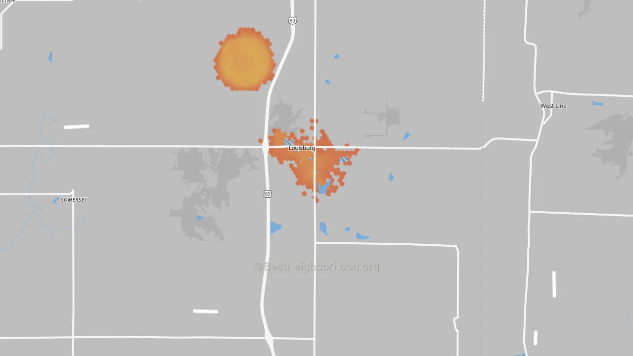 Bike Grade map of 66053, KS