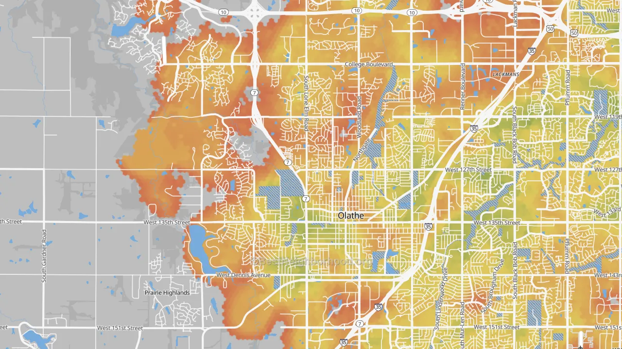 Bike Grade map of 66061, KS