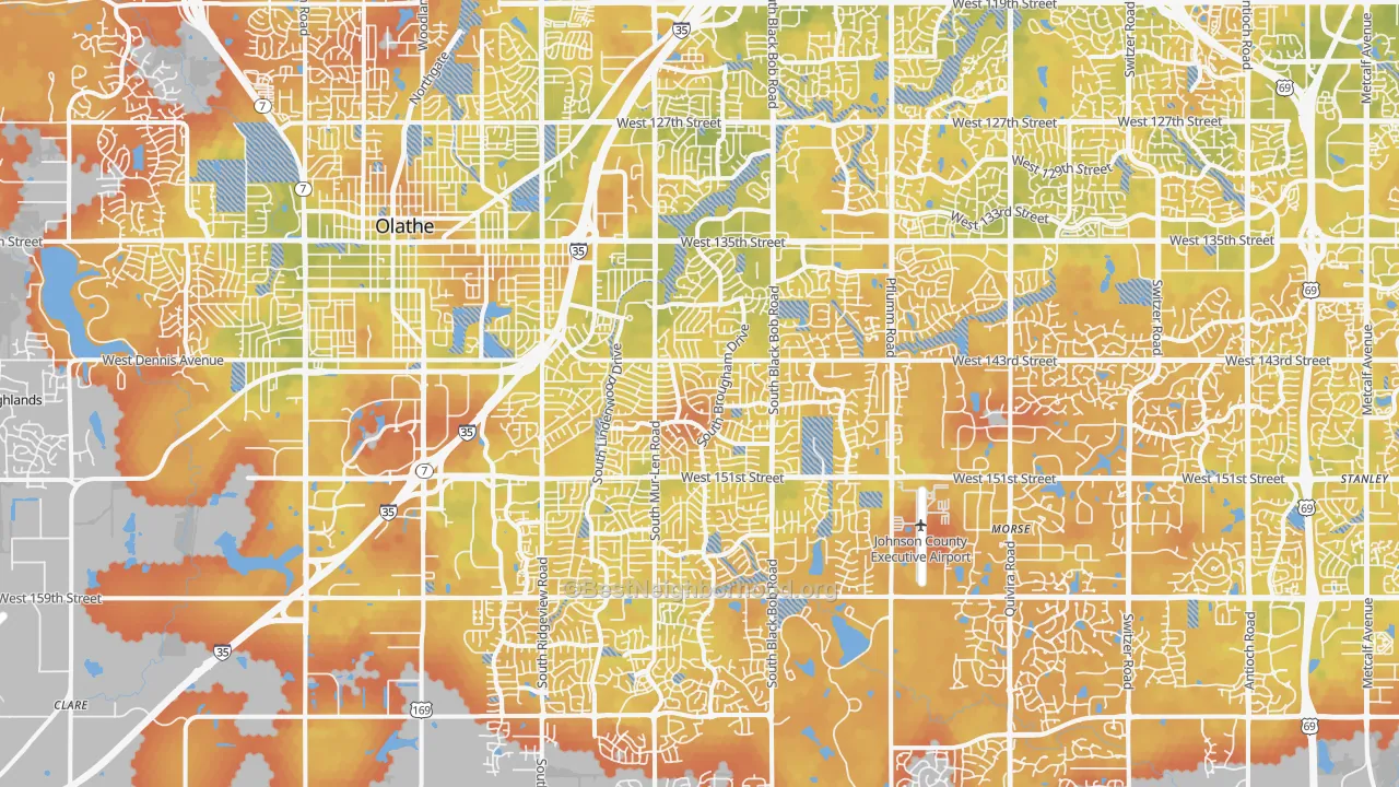 Bike Grade map of 66062, KS