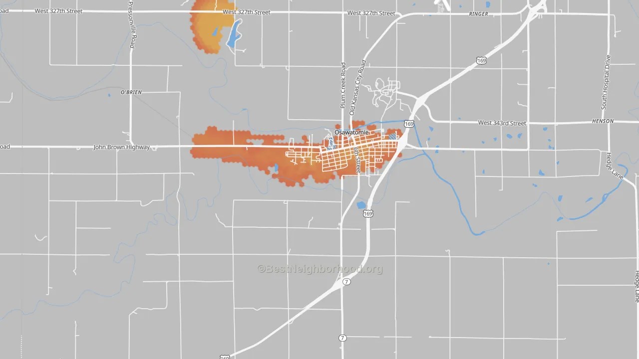 Bike Grade map of 66064, KS