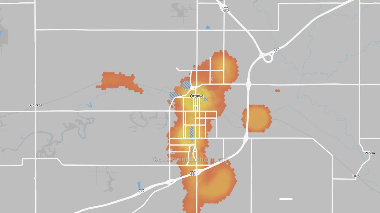 Bike Grade map of 66067, KS