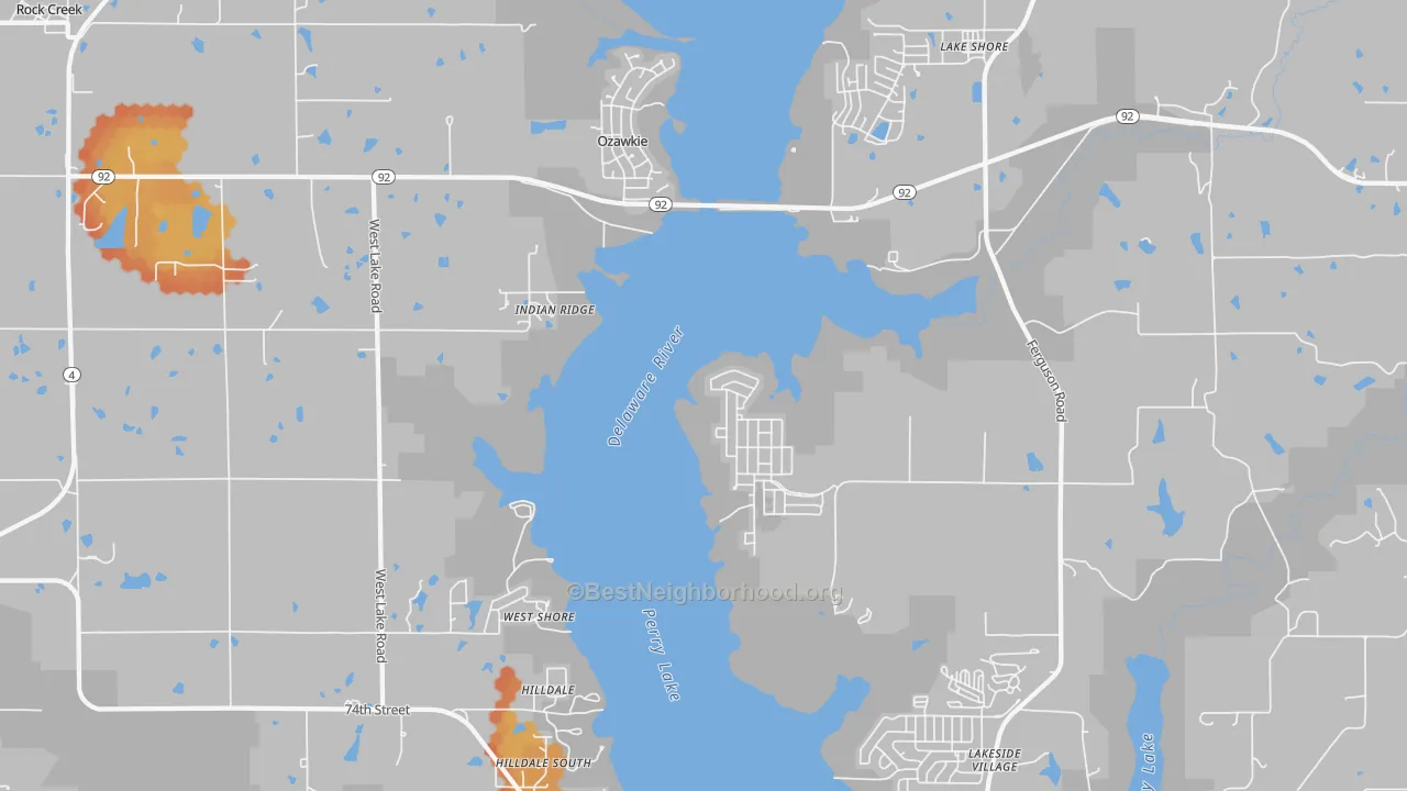 Bike Grade map of 66070, KS