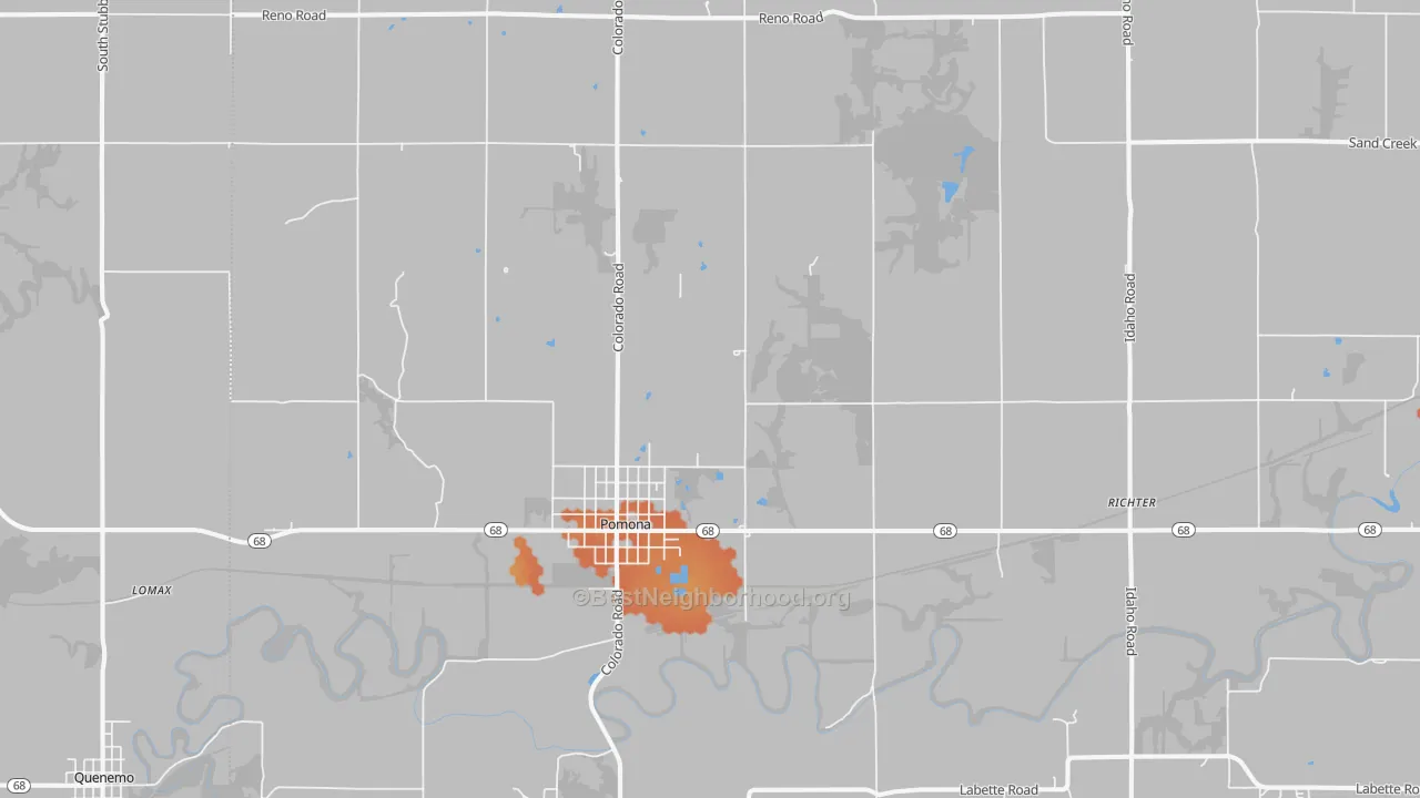 Bike Grade map of 66076, KS