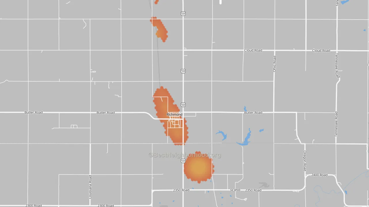 Bike Grade map of 66080, KS