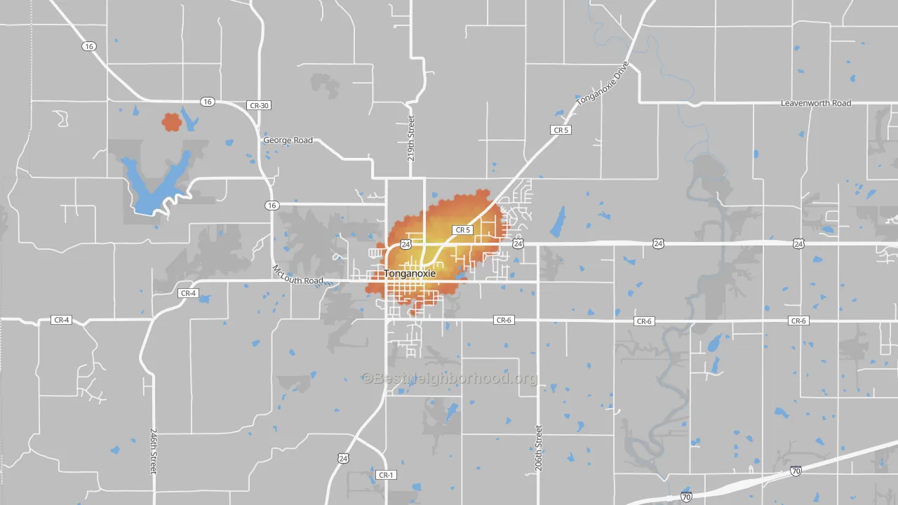 Bike Grade map of 66086, KS