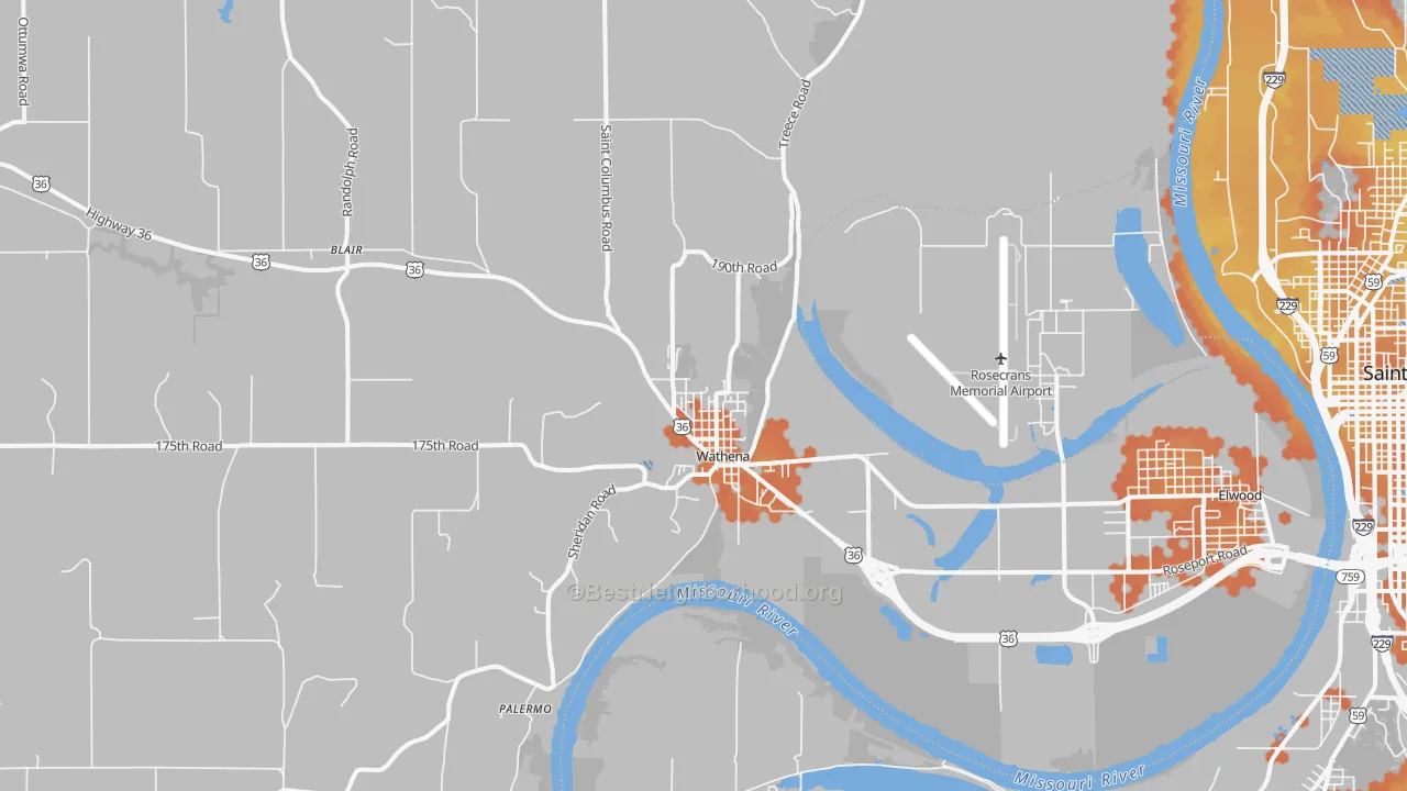 Bike Grade map of 66090, KS