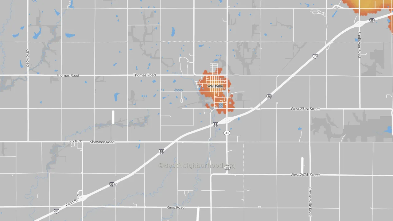 Bike Grade map of 66092, KS