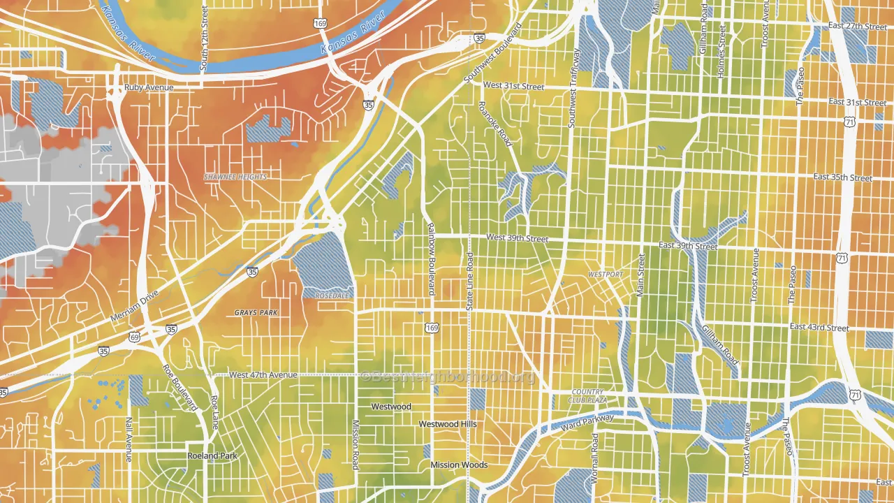 Bike Grade map of 66160, KS