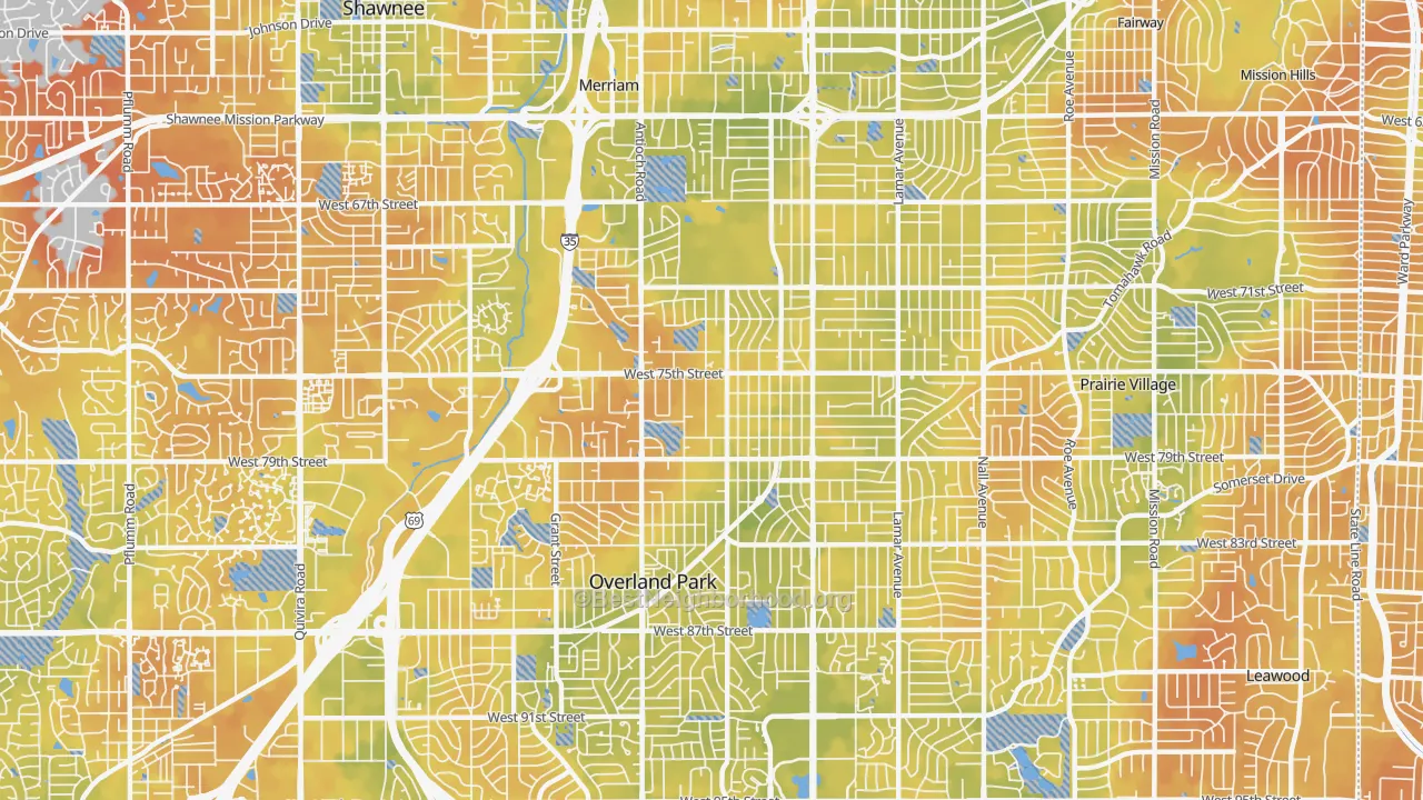 Bike Grade map of 66204, KS