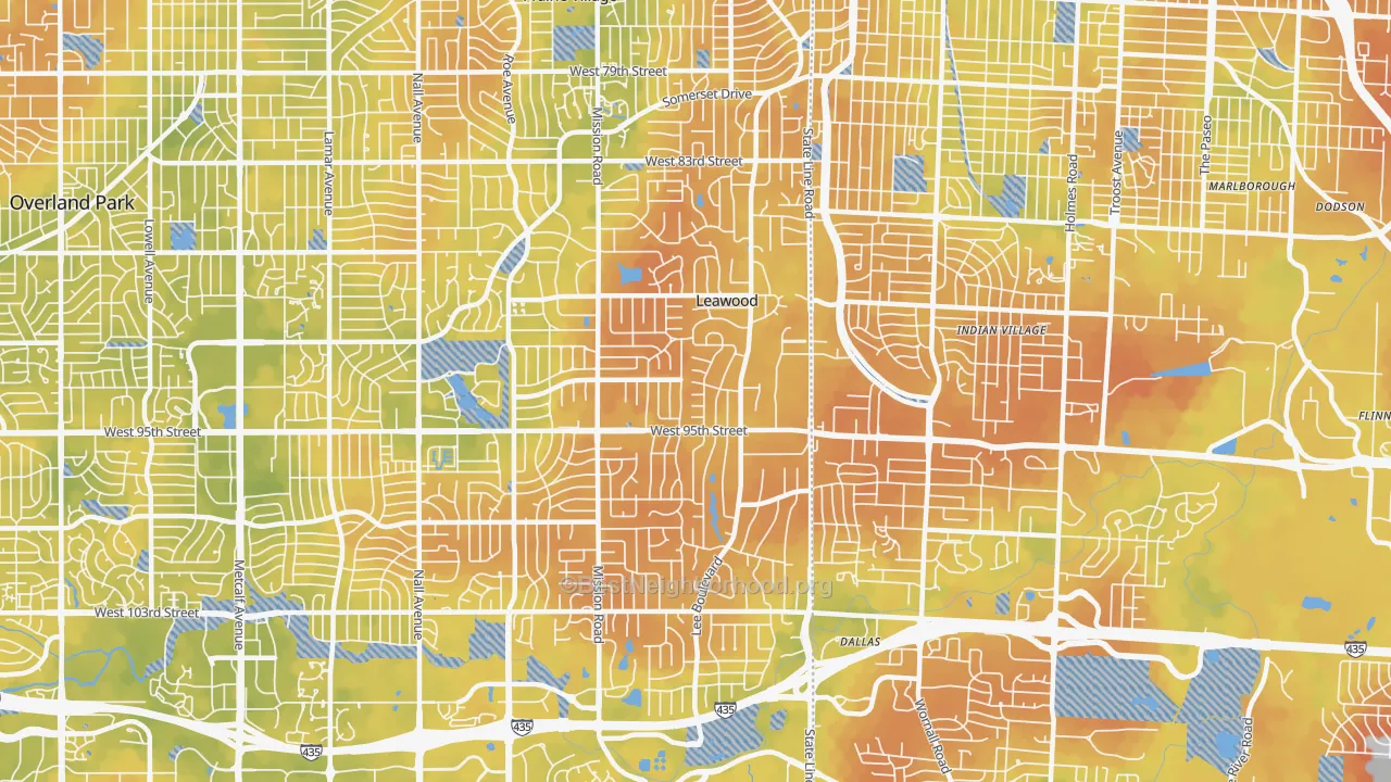 Bike Grade map of 66206, KS