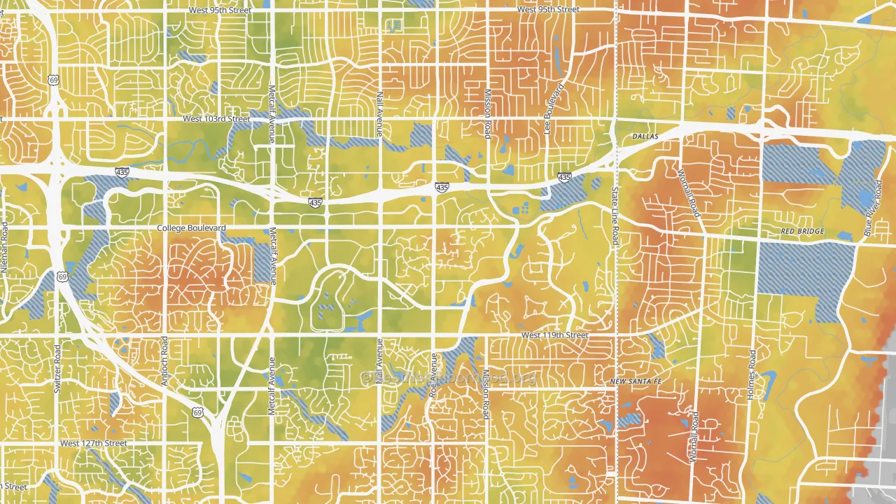 Bike Grade map of 66211, KS