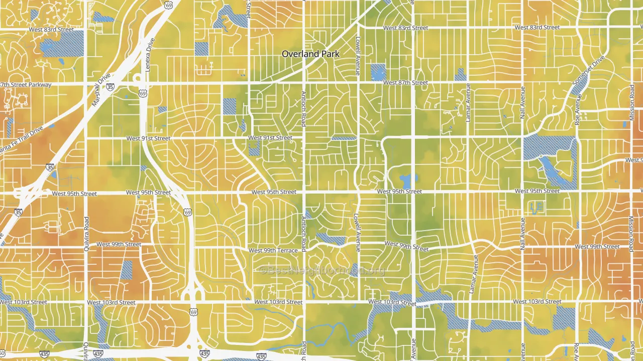 Bike Grade map of 66212, KS