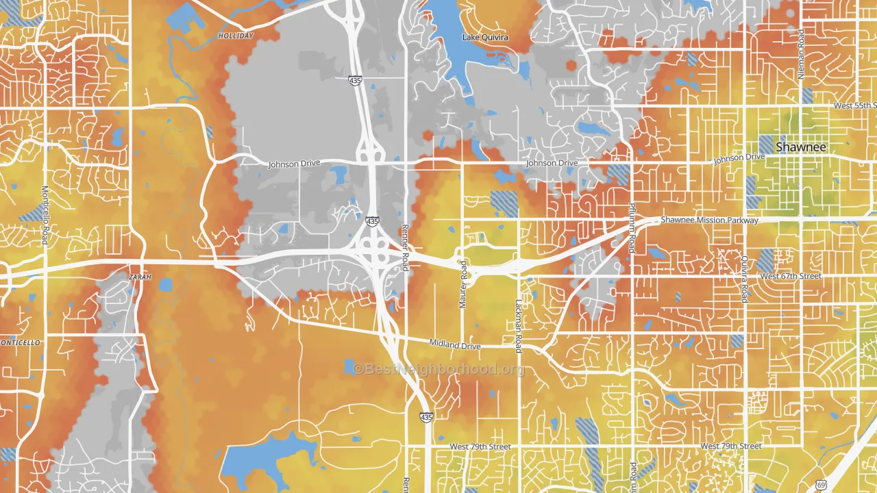 Bike Grade map of 66217, KS