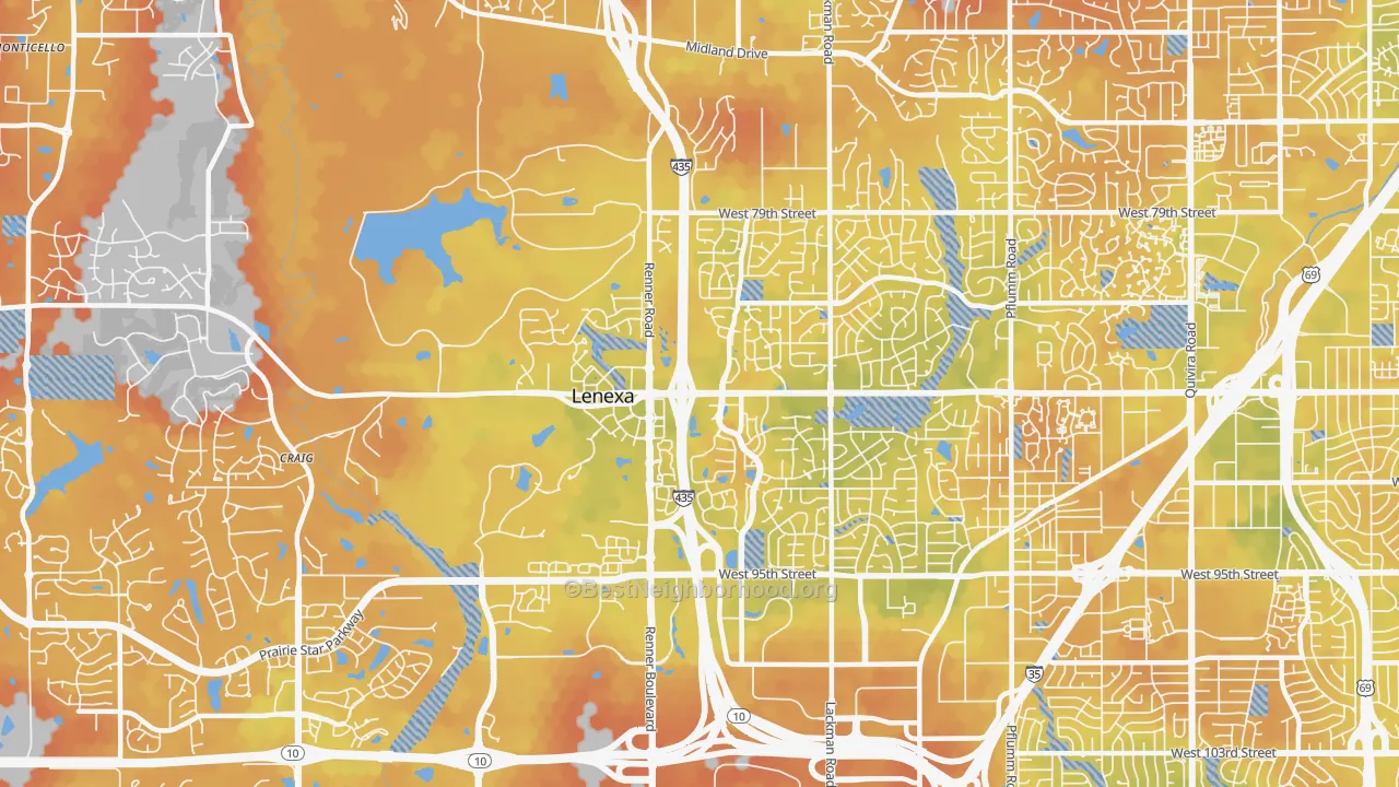 Bike Grade map of 66219, KS
