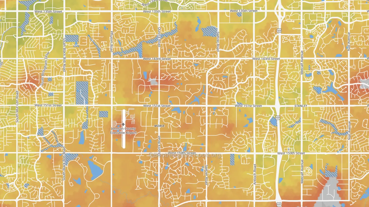 Bike Grade map of 66221, KS