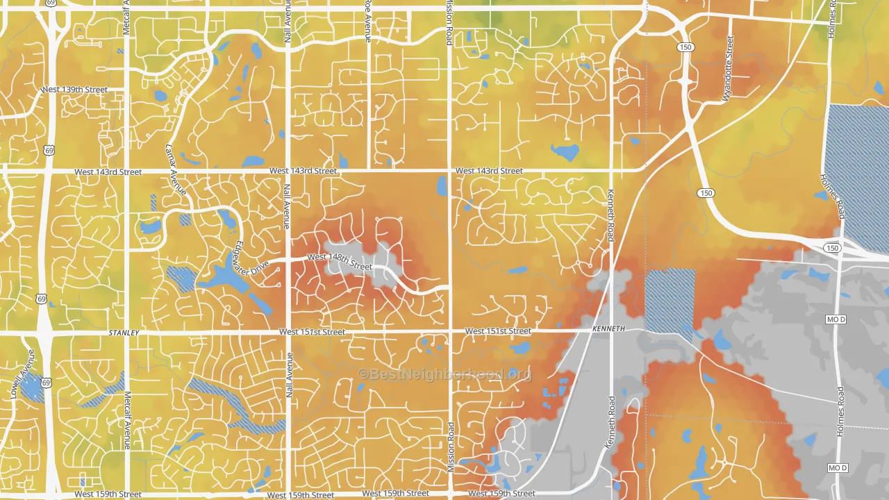 Bike Grade map of 66224, KS