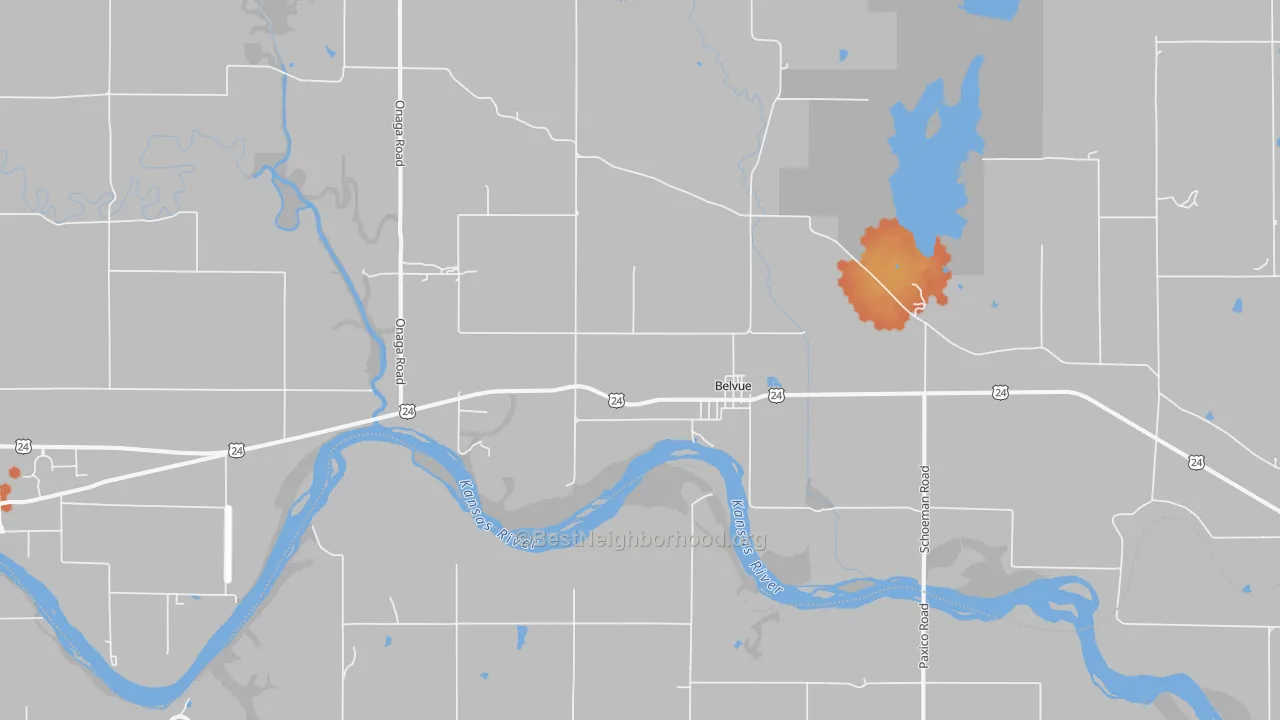 Bike Grade map of 66407, KS
