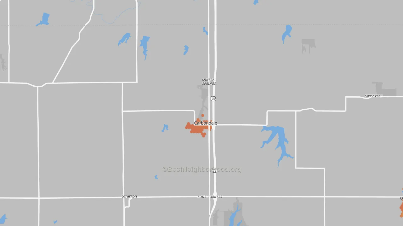 Bike Grade map of 66414, KS