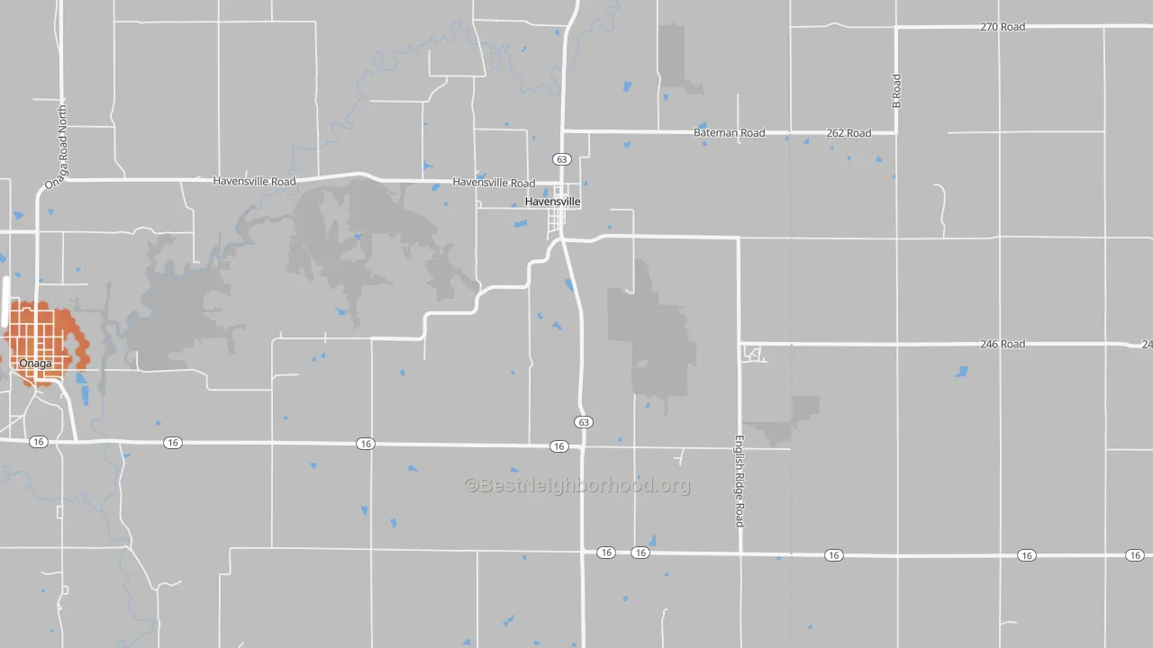 Bike Grade map of 66432, KS
