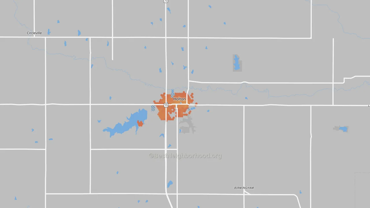 Bike Grade map of 66436, KS