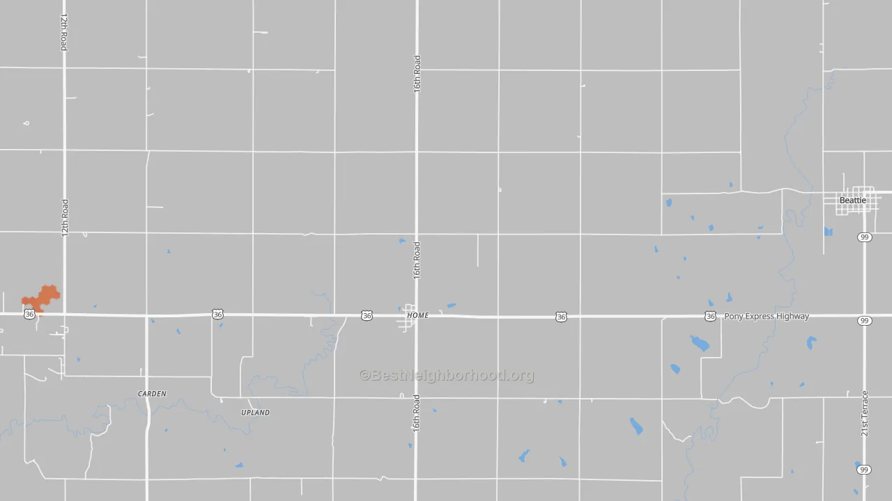 Bike Grade map of 66438, KS