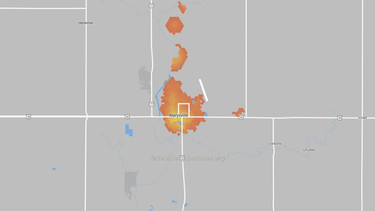 Bike Grade map of 66508, KS