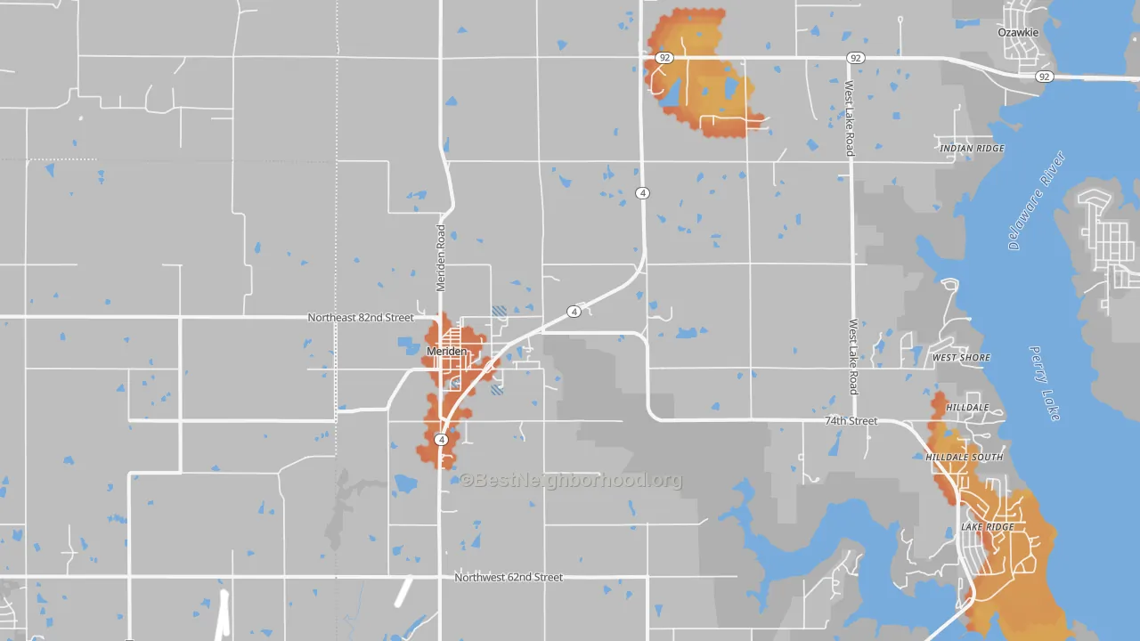 Bike Grade map of 66512, KS