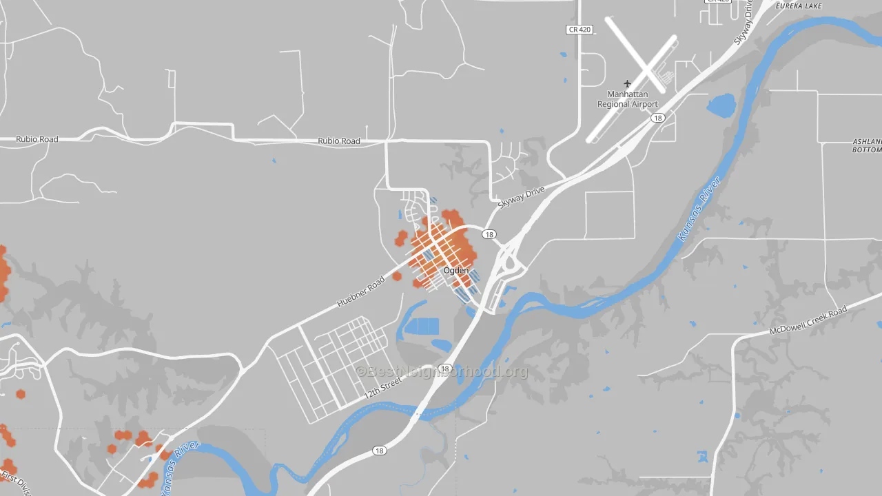 Bike Grade map of 66517, KS