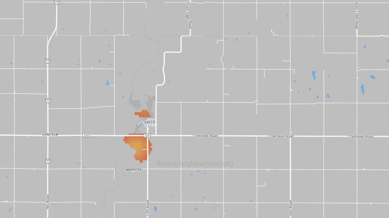 Bike Grade map of 66518, KS
