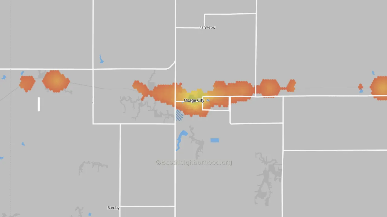 Bike Grade map of 66523, KS