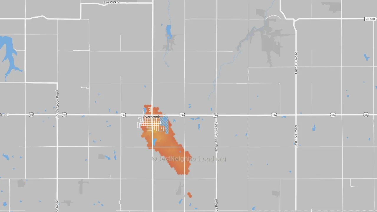 Bike Grade map of 66524, KS